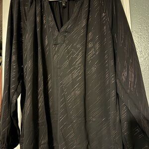 Black Blouse with Subtle Pattern